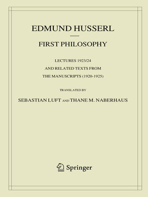 cover image of First Philosophy